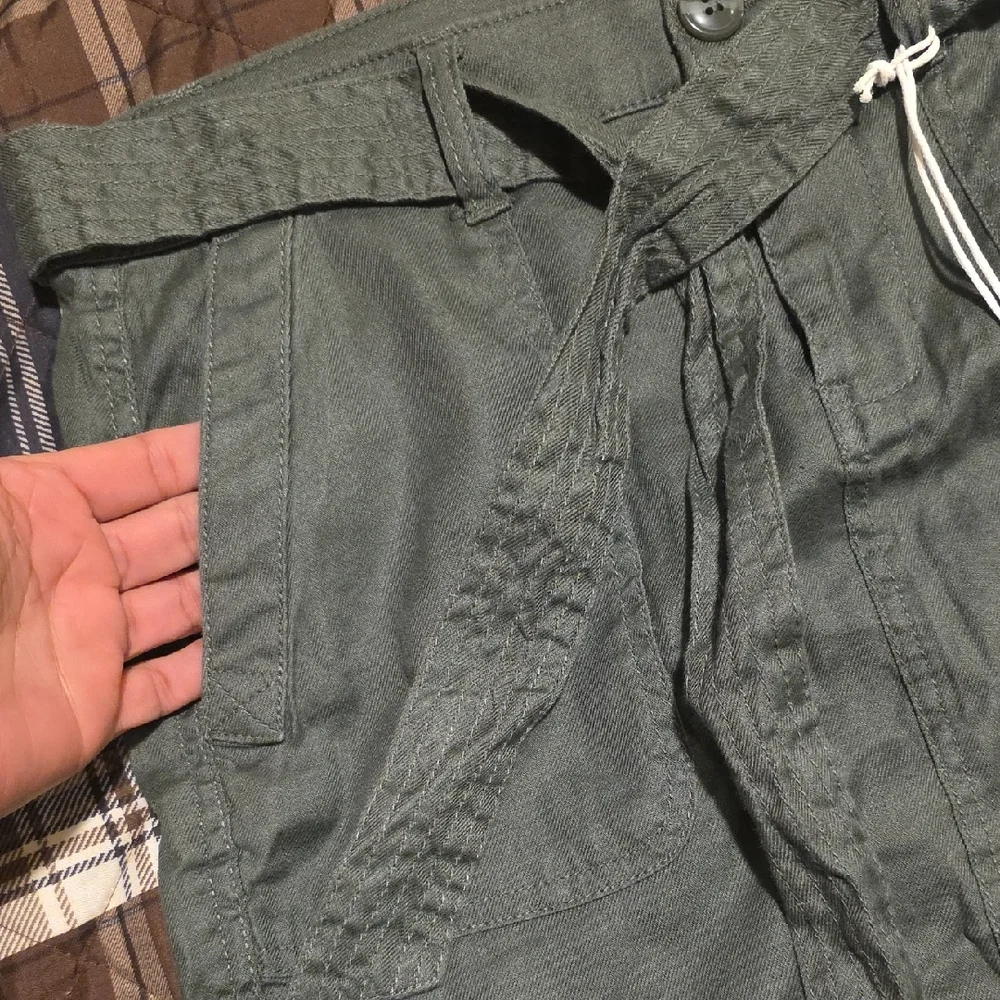 Liverpool Olive Belted Skirt - Picture 4 of 11